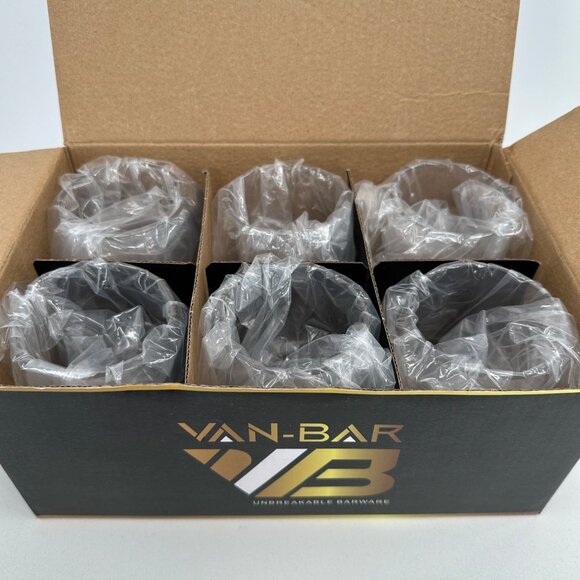 Van-Bar Unbreakable Barware 6 16 Ounce Stemless Reusable Plastic Wine Glasses - Picture 2 of 9